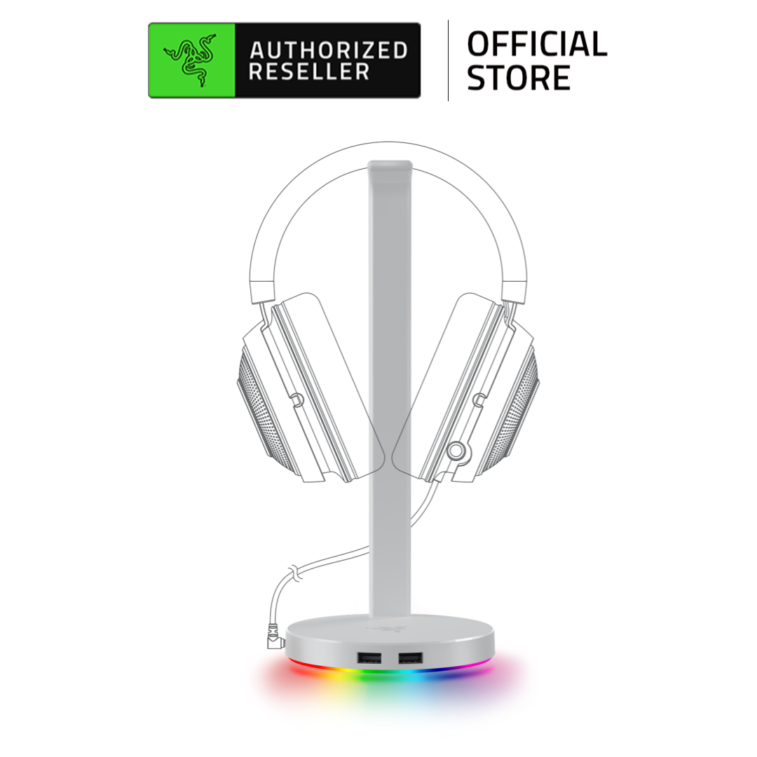 Giá treo tai nghe Razer Base Station V2 Chroma-USB 3.1 Hub-7.1 Surround Sound-Hồng(Quartz) (Hàng chính hãng)