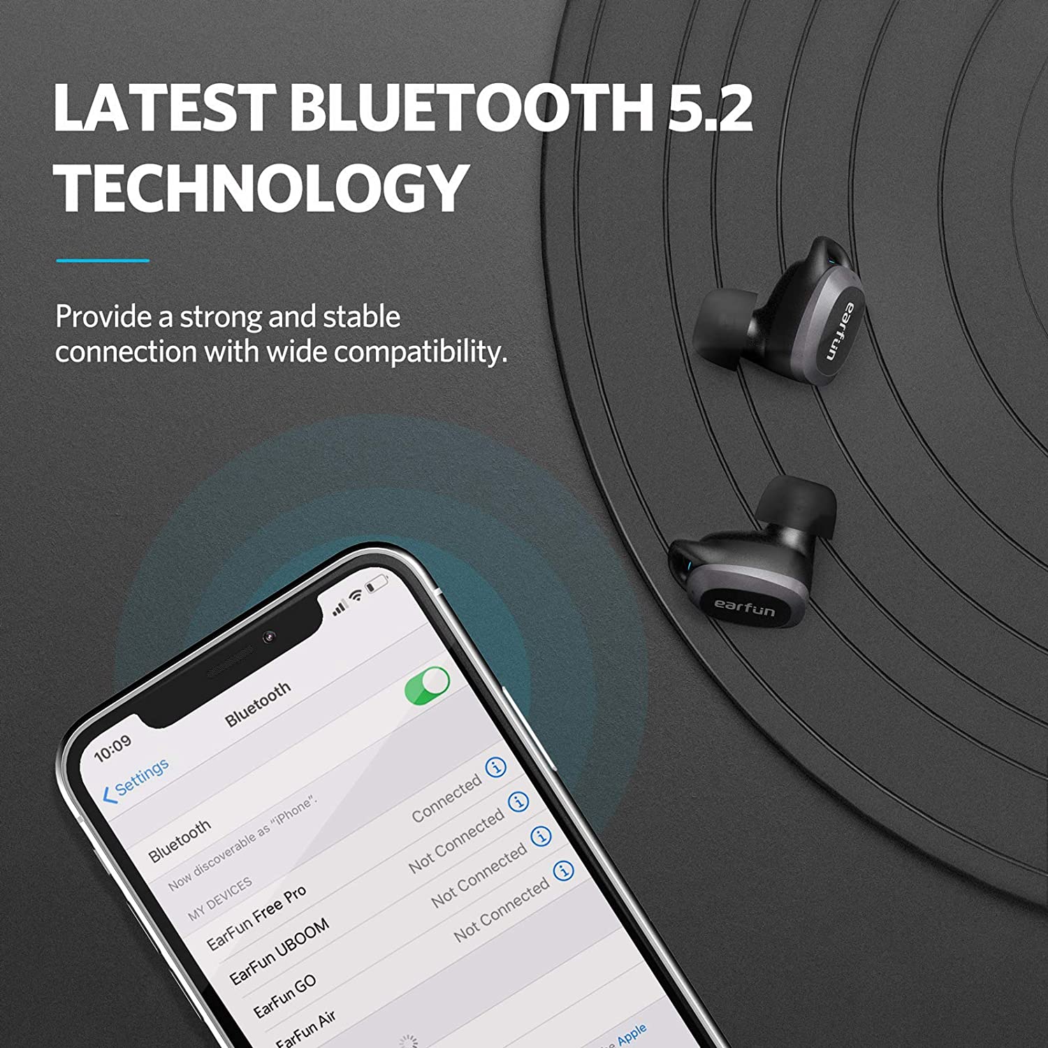 Tai nghe True Wireless EarFun Free Pro - Chống ồn chủ động, Xuyên âm, Bluetooth 5.2, Nghe nhạc 32 giờ, Sạc không dây, Điều khiển cảm ứng, Chống nước IPX5 - Hàng chính hãng