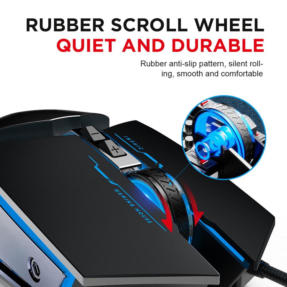 Chuột Game Hình Chuột Máy Tính Game Thủ Im Lặng Mause Với Đèn Nền RGB Công Thái Chuột Chơi Game Đèn LED 4800 DPI Chuột Cho Máy Tính laptop LOL