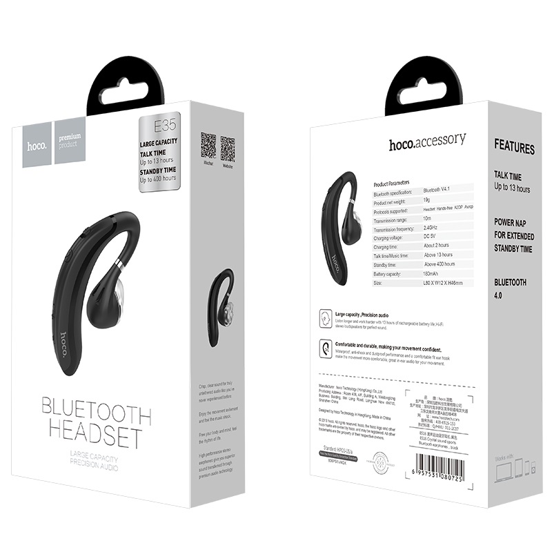 Tai Nghe Bluetooth  E35 - Hoco ( Tặng 1 Dây Đeo Điện Thoại To Bản) - Hàng Chính Hãng