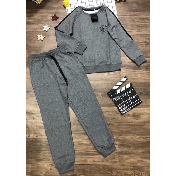 Bộ mặc nhà thu đông nữ chất nỉ cotton da cá cao cấp(có ảnh thật video shop chụp)