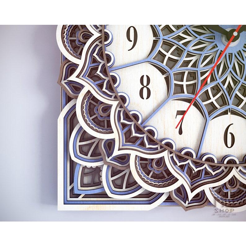 Đồng hồ trang trí kiểu mandala mẫu 12