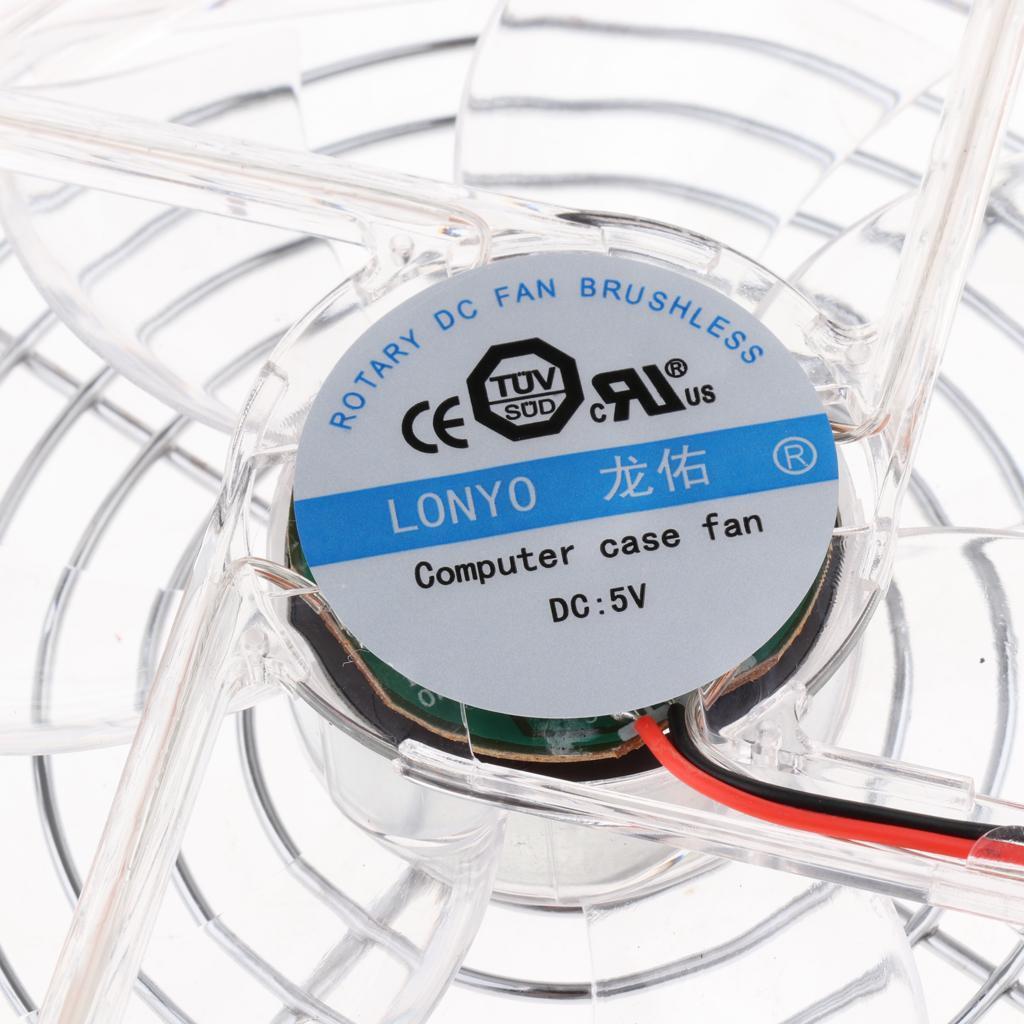 5V 12cm USB Power Silent Cooling Fan For Computer Case CPU  Blue Led