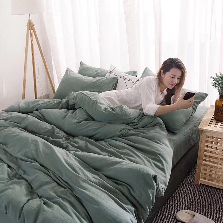 Bộ Chăn Ga Gối Đũi Nhập Khẩu Ga Hàn Quốc