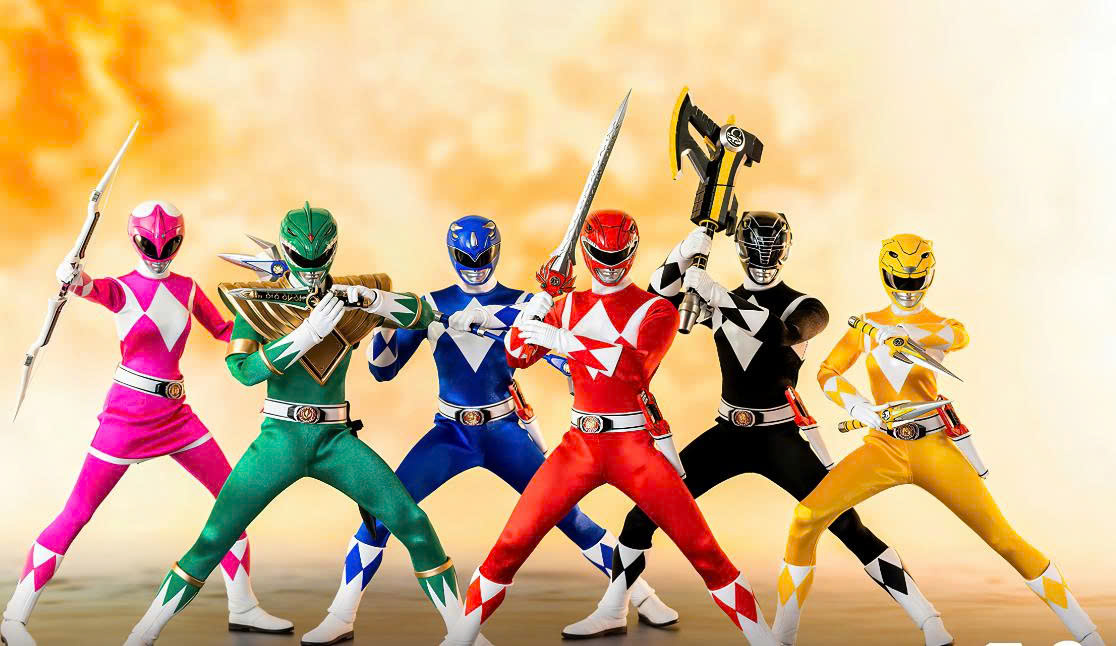 (HCM) Tranh dán tường 3d năm anh em siêu nhân 2 trang trí phòng bé có sẵn keo( có in theo yêu cầu)