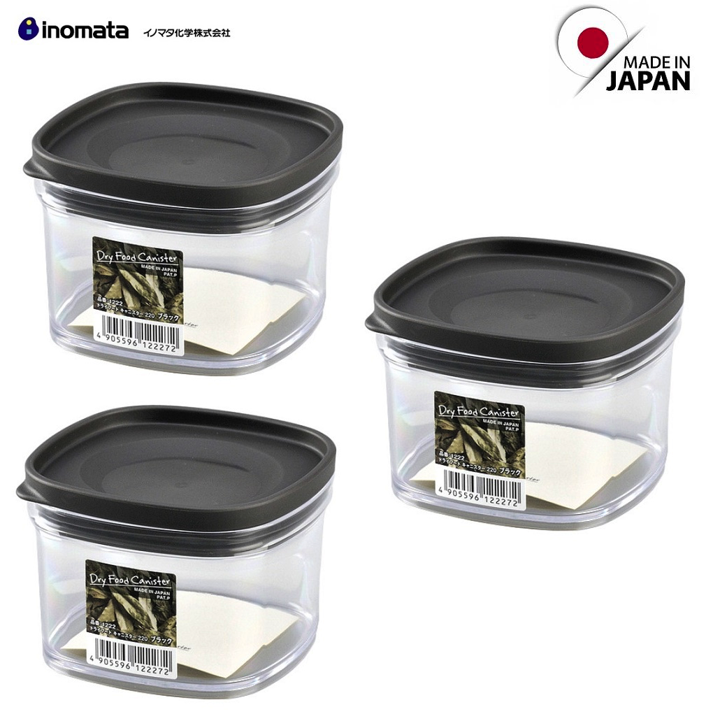Combo 03 Hộp nhựa chứa đựng, bảo quản thực phẩm khô cao cấp Inomata Canister - Made in Japan