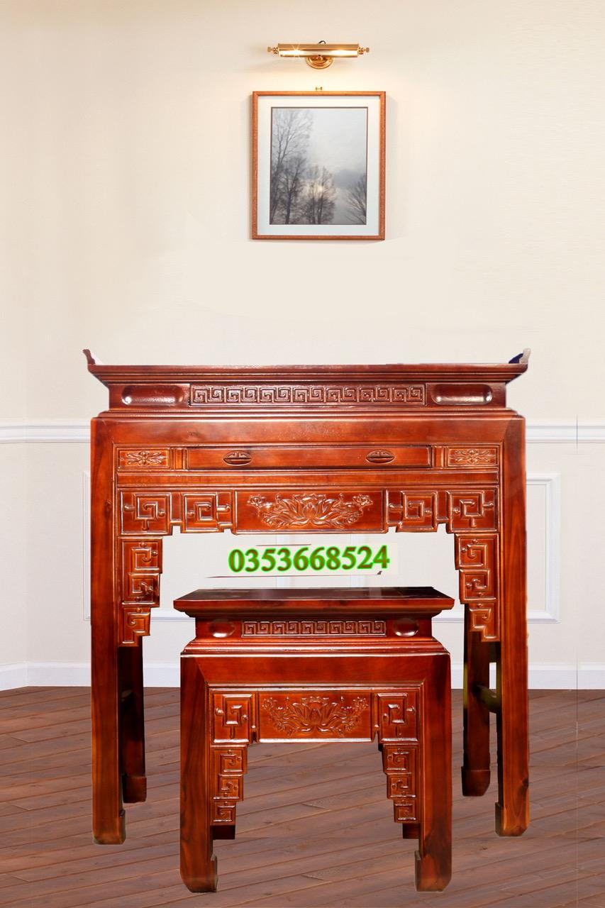 Bộ Án gian thờ đẹp hiện đại, bộ thờ gỗ Muồng  bàn thờ gia tiên gỗ ,bàn thờ bàn cúng gỗ