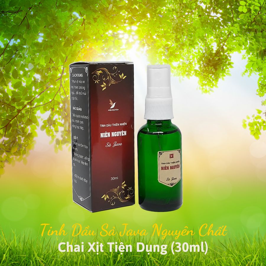 Tinh Dầu Sả Java Nguyên Chất - Chai Xịt Tiện Dụng (30ml): Khử Mùi, Đuổi Muỗi Cấp Tốc...