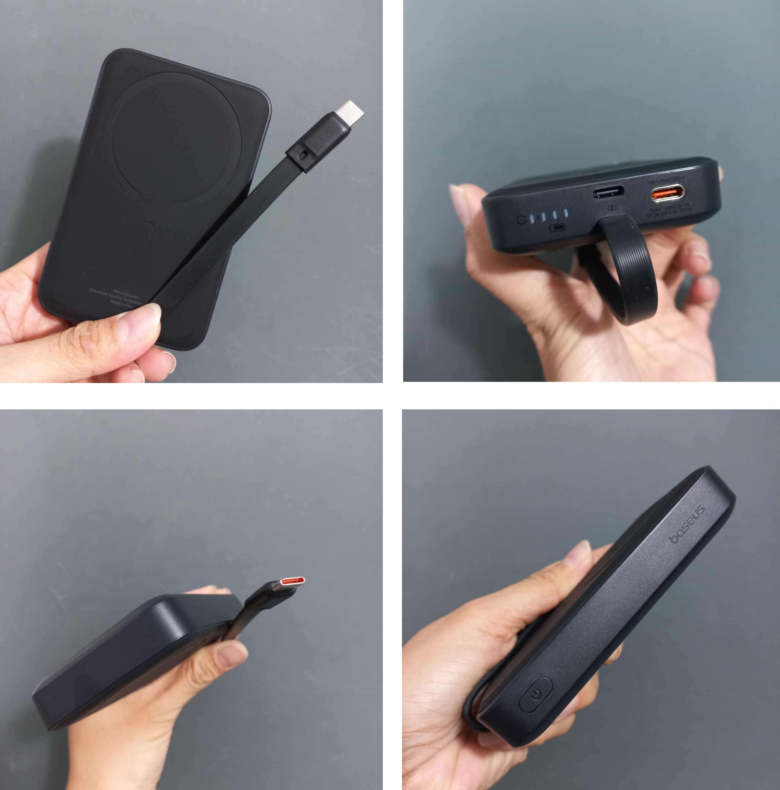 Pin dự phòng không dây nam châm tích hợp cáp C / ip hỗ trợ sạc nhanh Baseus PPCXM10T_ Hàng chính hãng