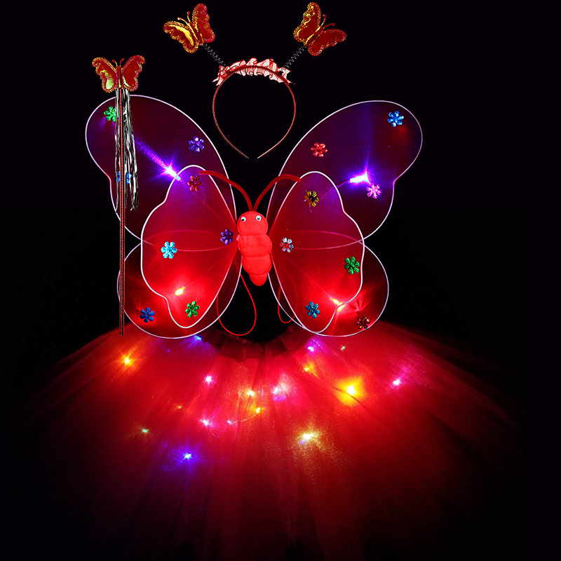 Bộ cánh bướm hóa trang có đèn led kèm váy dành cho bé gái
