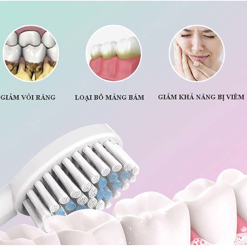 Bàn Chải Đánh Răng Điện JIALAIYA 5 in 1 Cao Cấp Tẩy Trắng Răng Máy Đánh Răng Lông Mềm Cho Bé