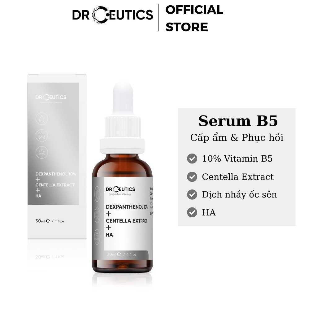 Serum B5 DrCeutics Cấp Ẩm Và Phục Hồi Da Dexpanthenol 10% + Centella Extract + HA