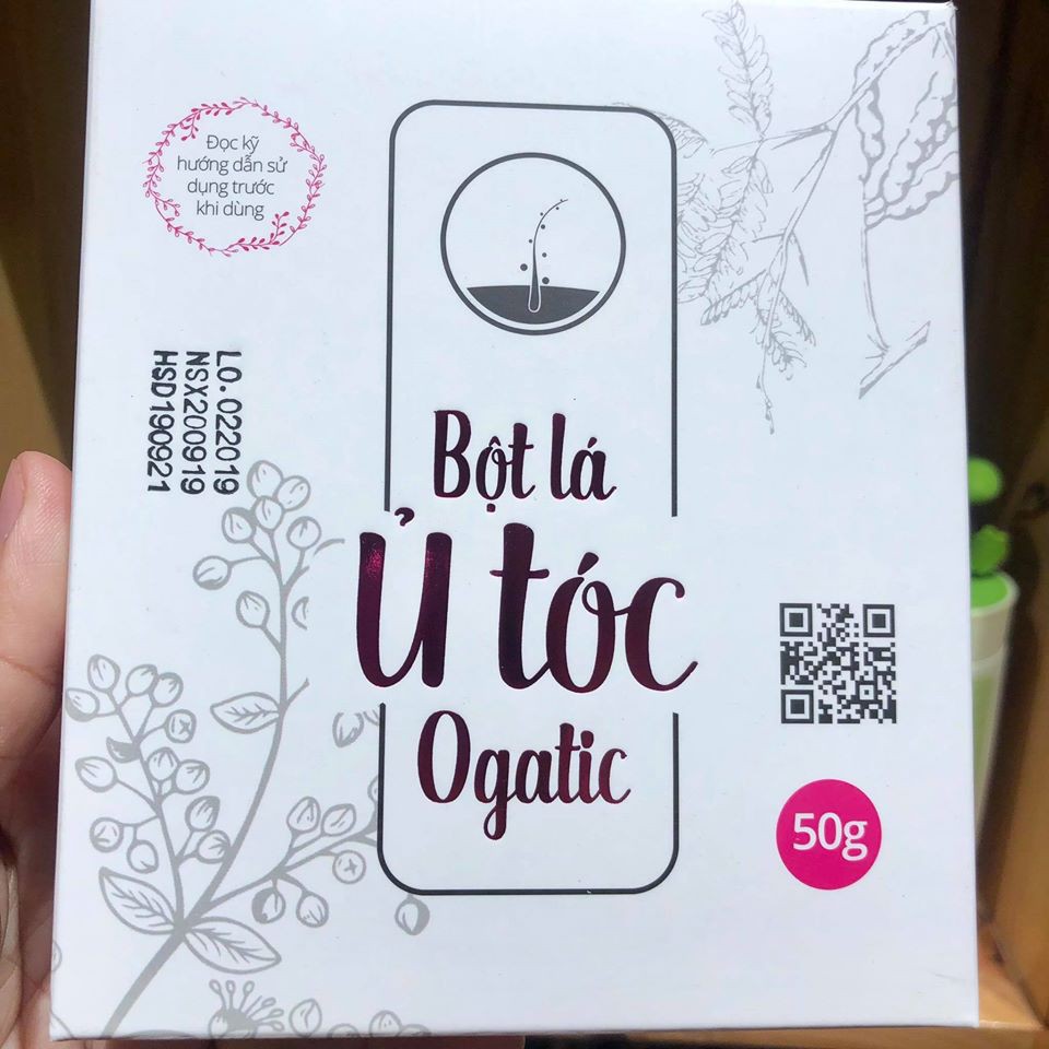 BỘT Ủ TÓC LÁ MÓNG LÁ CHÀM OGATIC - HỘP GIẤY 50GRAM