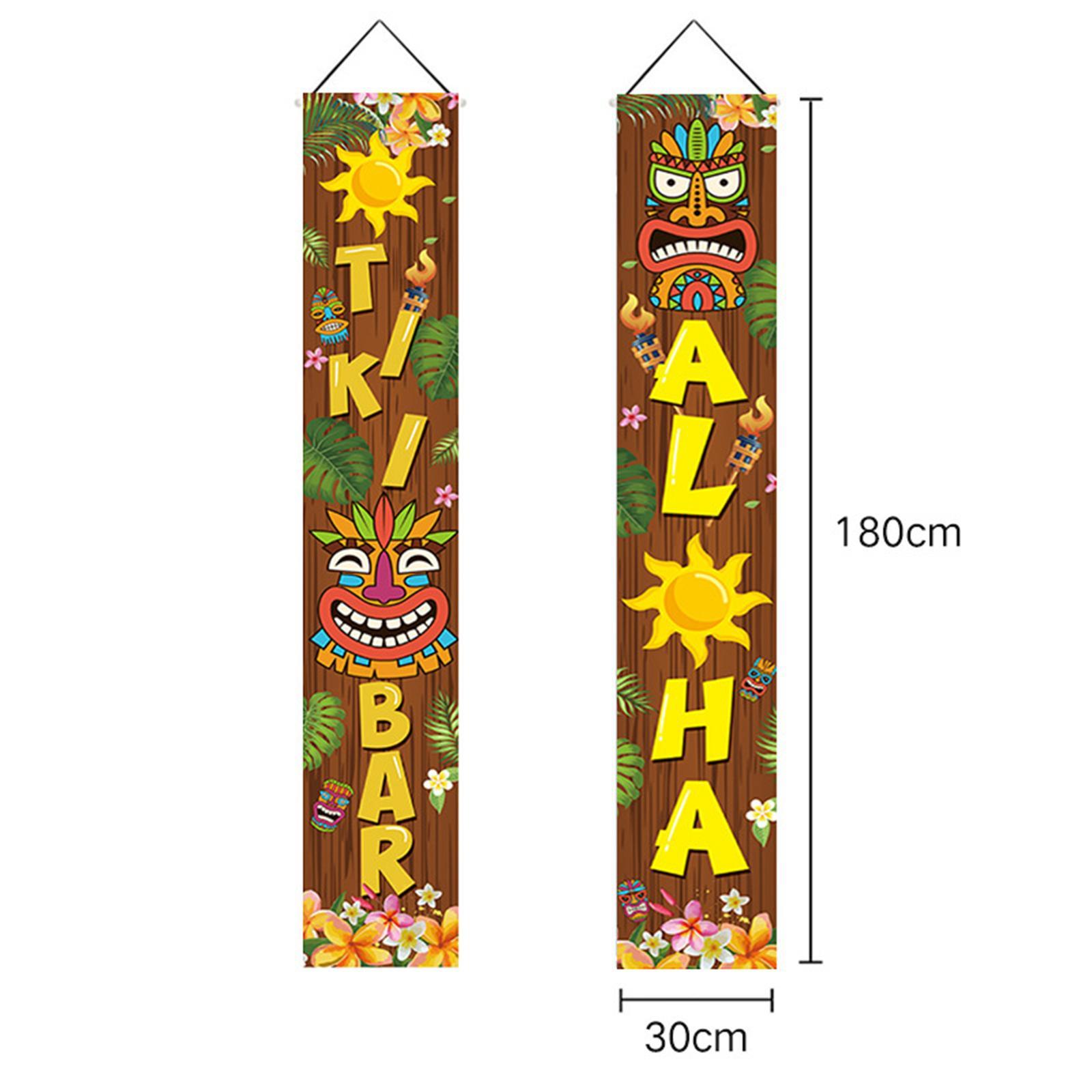 Door Banner Sign Decorative Door Flags Porch Sign for Hawaiian Home Carnival