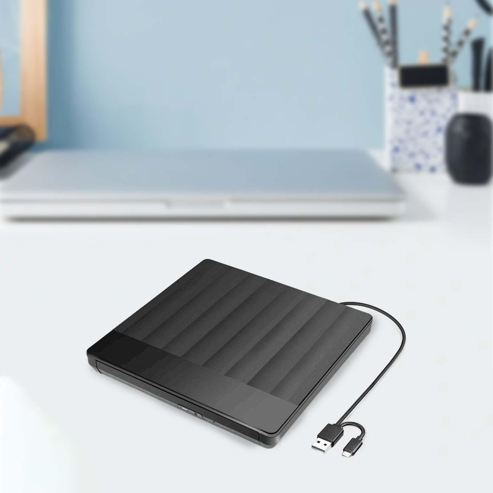 External USB RW CD Writer Drive Burner Reader Player For Laptop Black