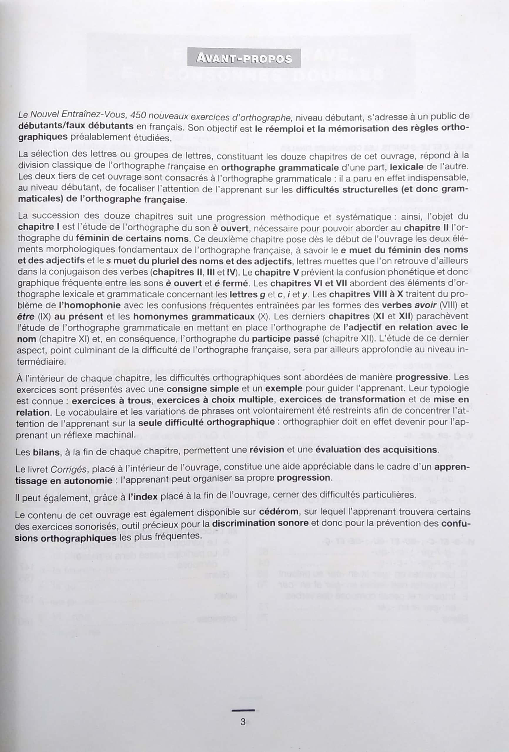 450 Nouveaux Exercices - Orthographe (Niveau Débutant)