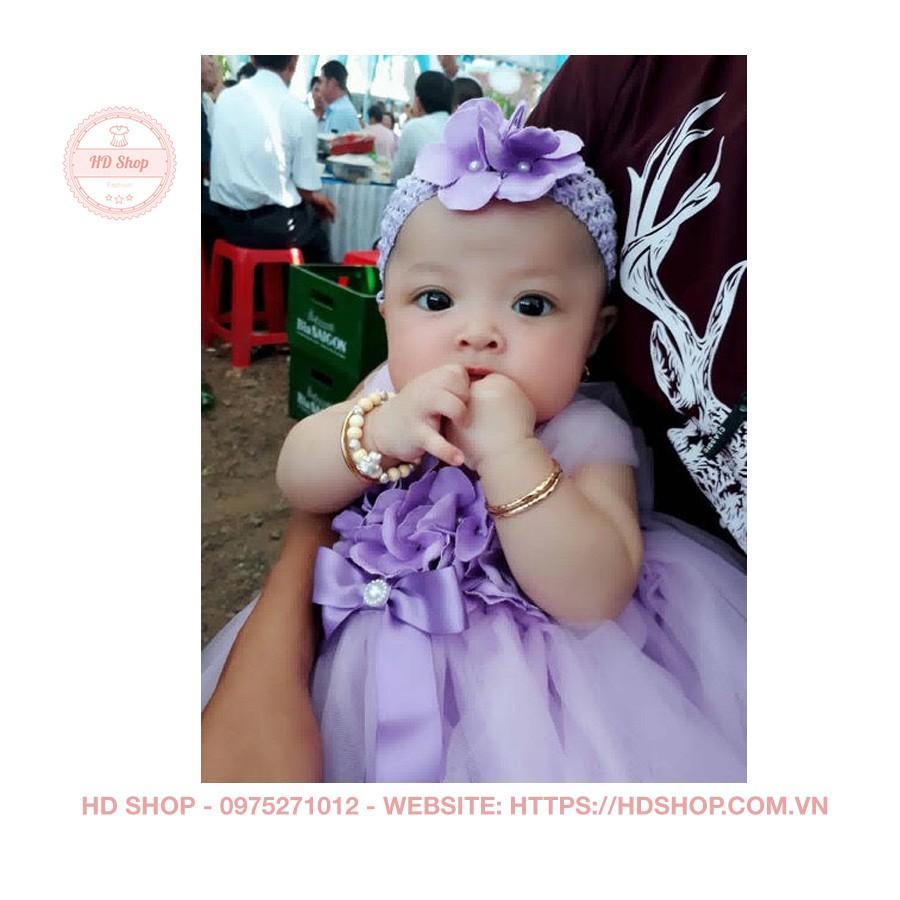 Đầm công chúa cho bé ️️ Đầm công chúa cho bé tím nhạt hoa tú cầu