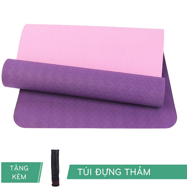 Thảm Tập Yoga RL Eco TPE 6mm 2 lớp Màu Tím Đậm Tặng Kèm túi