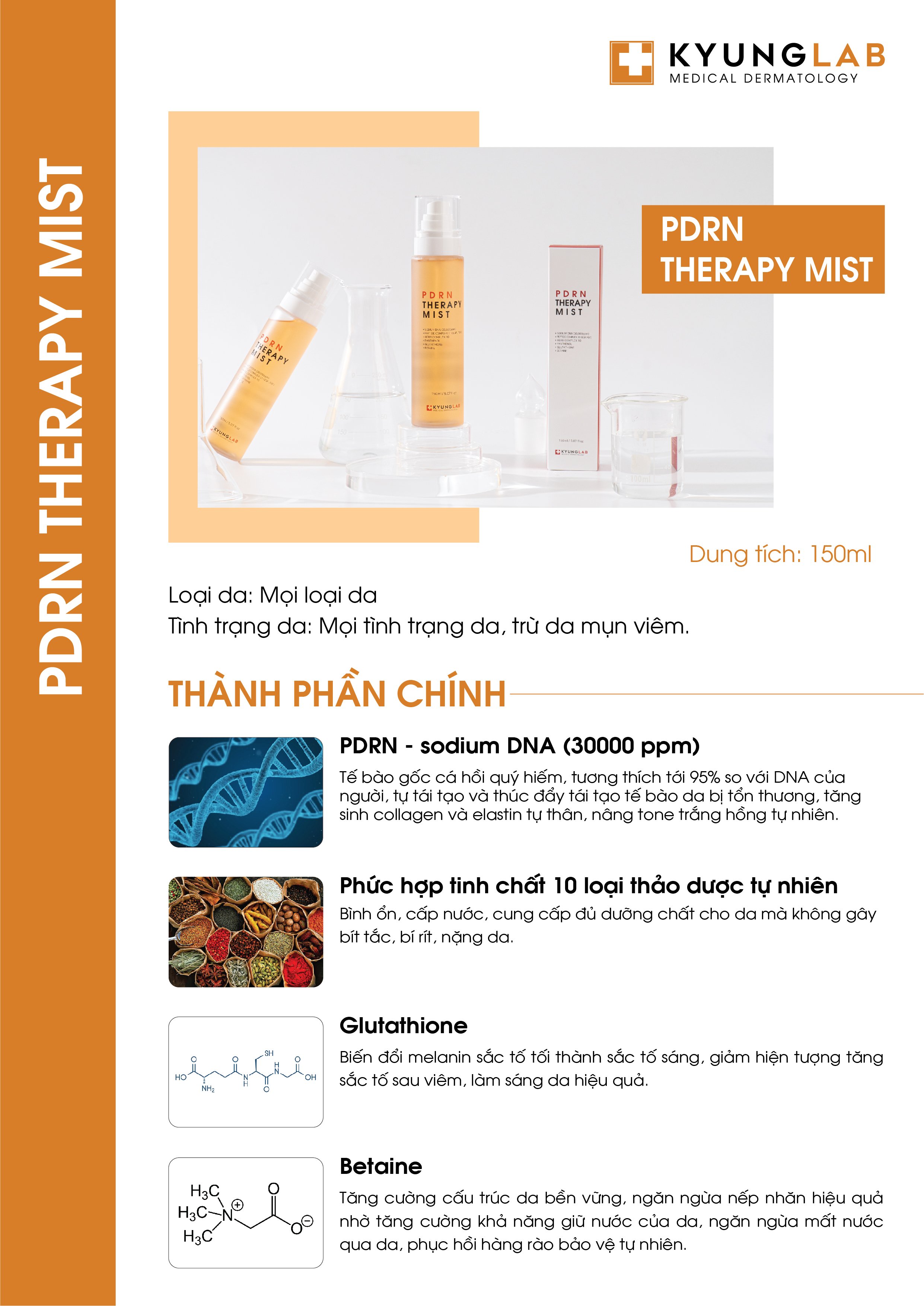 Xịt khoáng dưỡng ẩm KYUNG LAB PDRN THERAPY MIST 150ml