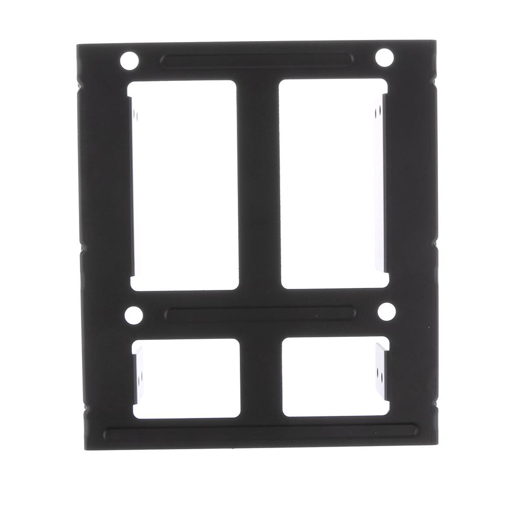 Dual 2.5'' to 3.5 Mounting Adapter Bracket Dual SSD Dock Holder Tray Metal