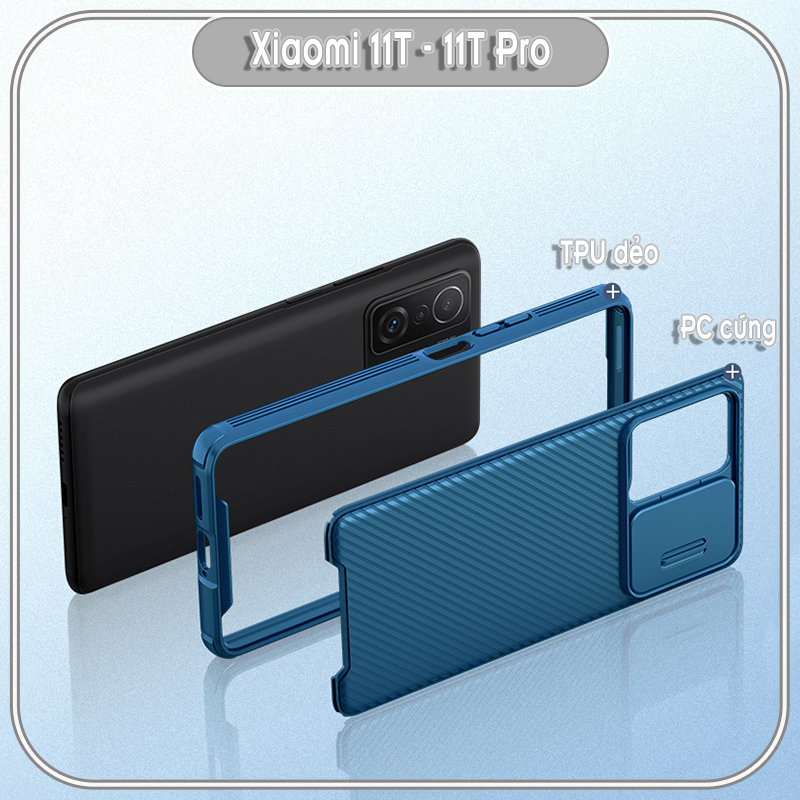 Ốp lưng cho Xiaomi 11T - 11T Pro Nillkin CamShield che camera - Hàng Nhập Khẩu