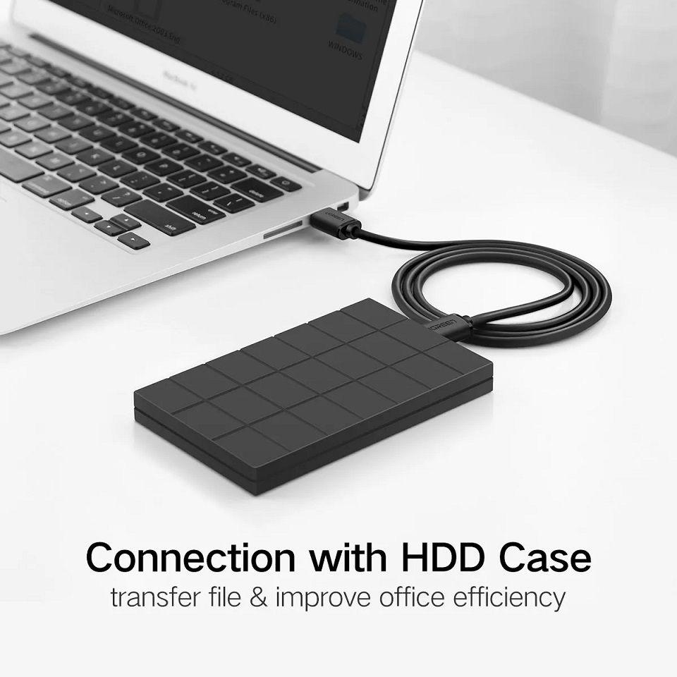 Hình ảnh Ugreen UG10308US102TK 0.5M màu Đen Cáp 2 đầu USB 2.0 vỏ nhựa PVC - HÀNG CHÍNH HÃNG