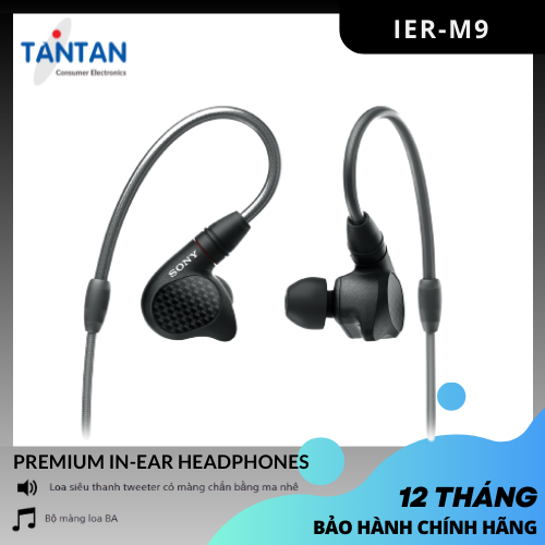 Tai nghe kiểm âm in-ear Sony IER-M9-Loa siêu thanh Tweeter-Bộ màng loa BA mang thiết kế nguyên bản của Sony | Hàng Chính Hãng