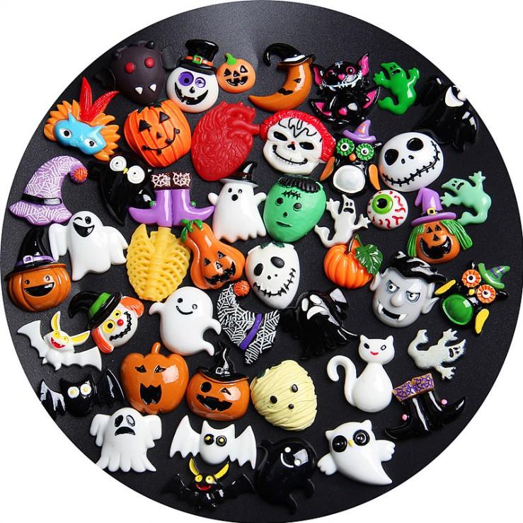 Gói 30 mô hình biểu tượng Halloween trang trí tủ lạnh, dán phù hiệu, bưu thiếp, DIY