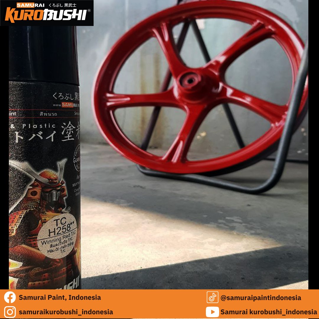 COMBO Sơn xịt Samurai Kurobushi - Màu đỏ UC+ TC H258 gồm 4 chai đủ quy trình