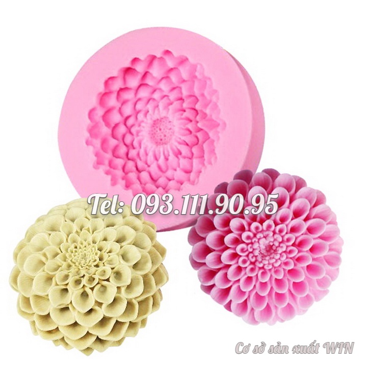 Khuôn silicon làm rau câu hoa thược dược nhiều tầng - Mã số 1681