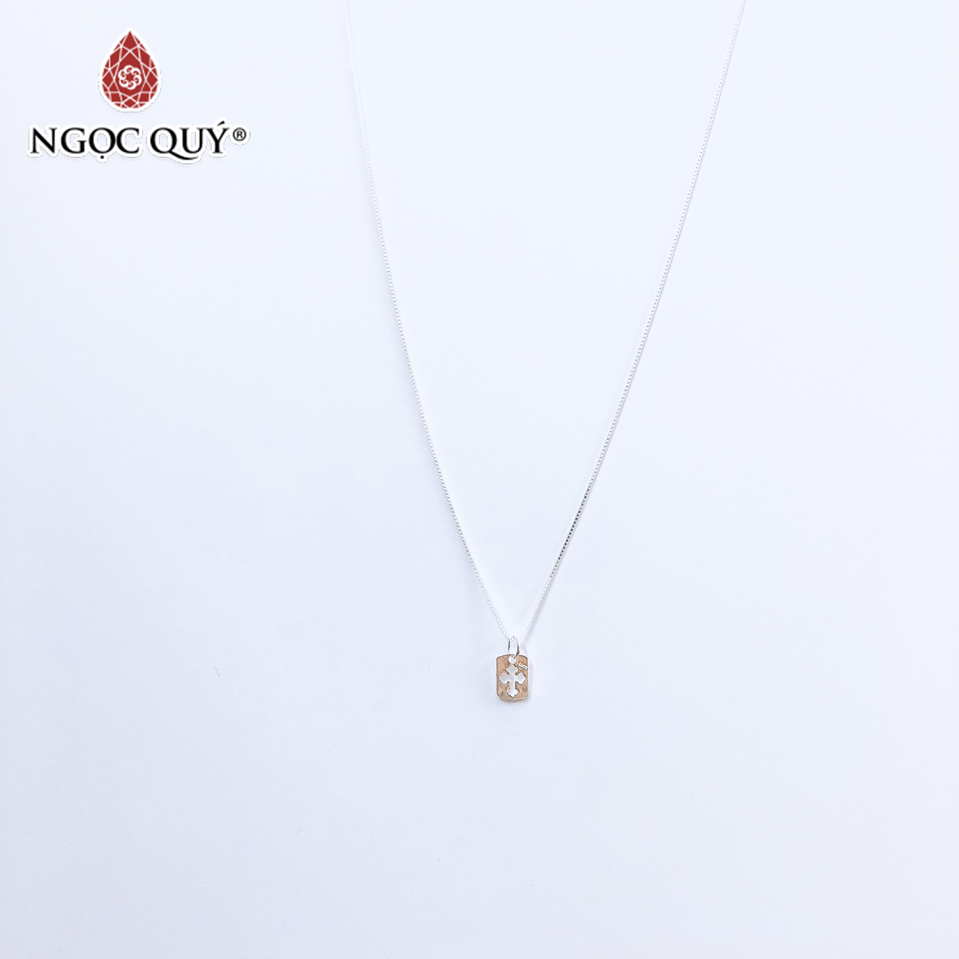 Dây chuyền bạc mặt thánh giá - Ngọc Quý Gemstones