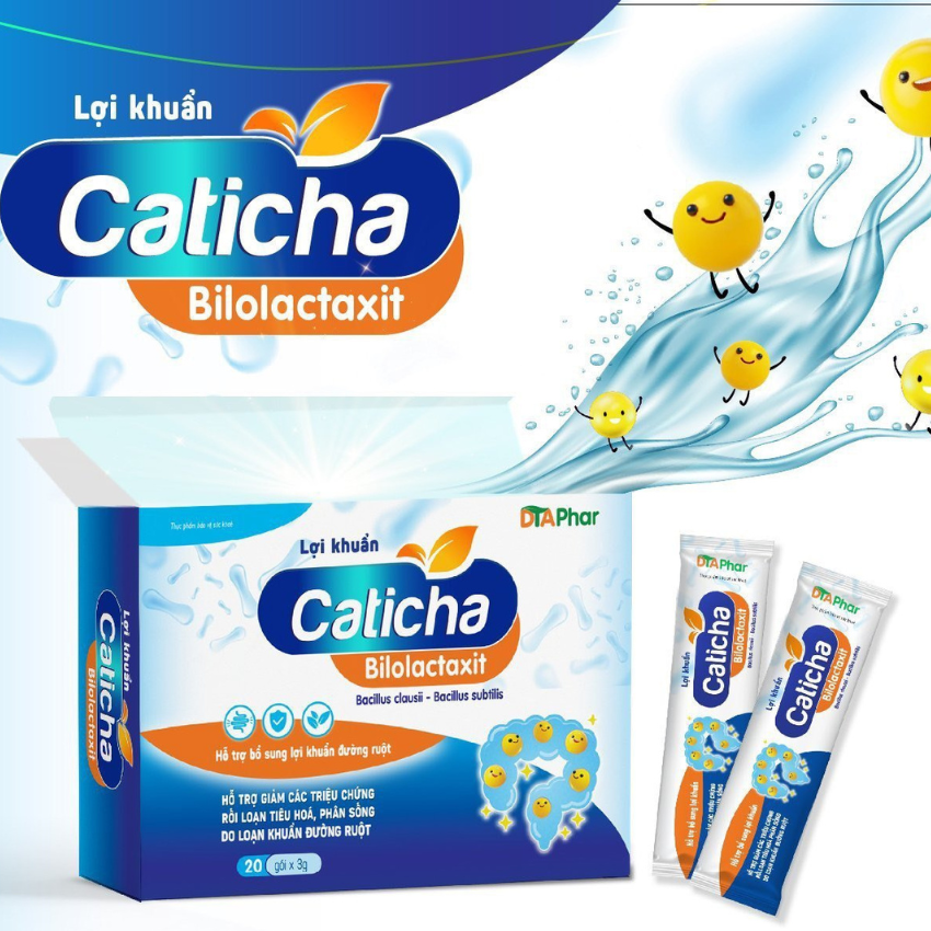 Men uống Caticha Hỗ trợ giảm các triệu chứng rối loạn tiêu hoá Dùng được cho trẻ em từ 6 tháng và phụ nữ mang thai 3 gói dùng thử Tâm An Pharma