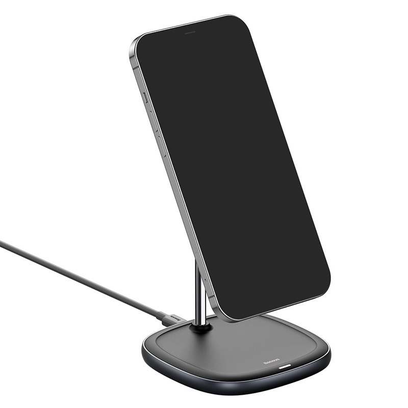 Đế giữ điện thoại tích hợp sạc nhanh không dây Baseus Swan Magnetic Desktop Bracket Wireless Charger cho iPhone 12 series - Hàng nhập khẩu