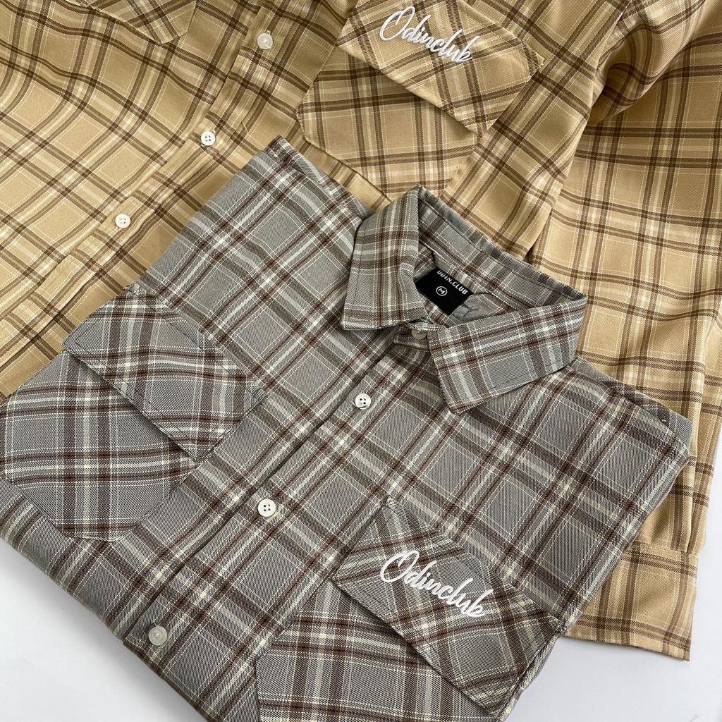 Áo Sơmi dài tay Flannel ODIN, Áo sơmi dài tay kẻ sọc oversize.Local Brand ODIN CLUB