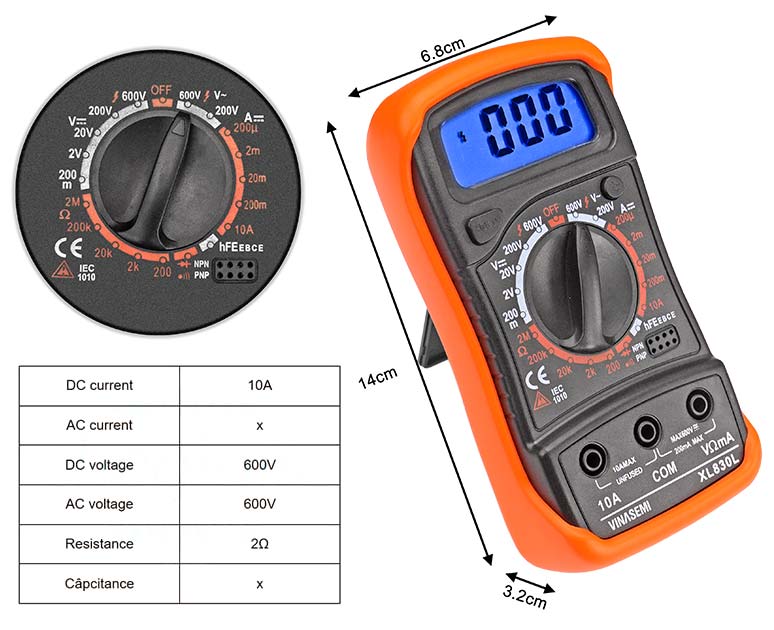 Vinasemi XL830L Đồng Hồ Đo Đa Năng Hiển Thị Số