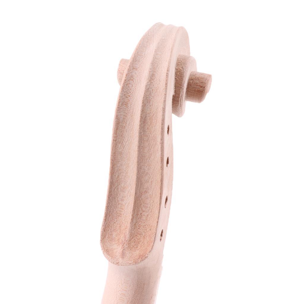 Unfinished 4/4 Violin Neck+Fingerboard Fretboard Set Violin Headstock