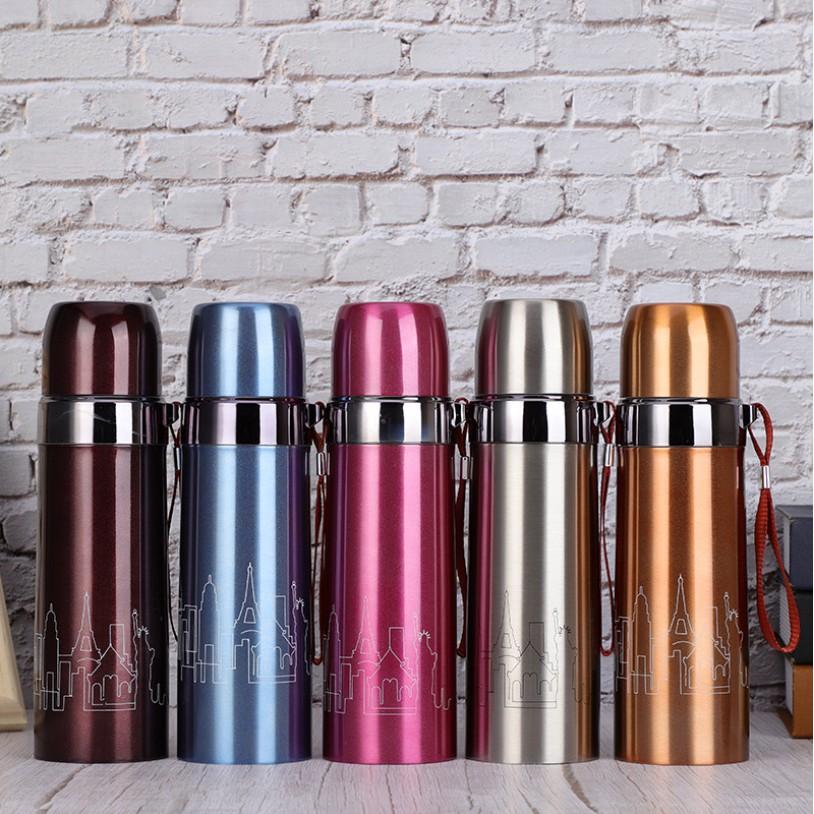 Bình giữ nhiệt inox 800 ml Thông Minh, Inox 304 An Toàn Không Rỉ