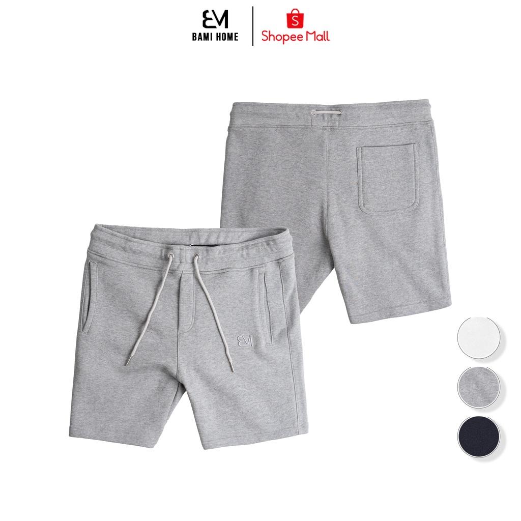 Quần short nỉ cao cấp BAMI HOME phong cách unisex, quần có lai và dây rút dễ phối đồ QSN- 006