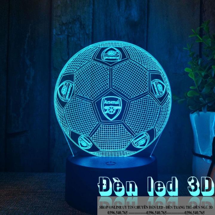 Đèn led 3D USB logo Arsenal ĐÈN NGỦ ĐÈN TRANG TRÍ 16 MÀU CÓ ĐIỂU CHUYỂN CHẾ ĐỘ MÀU