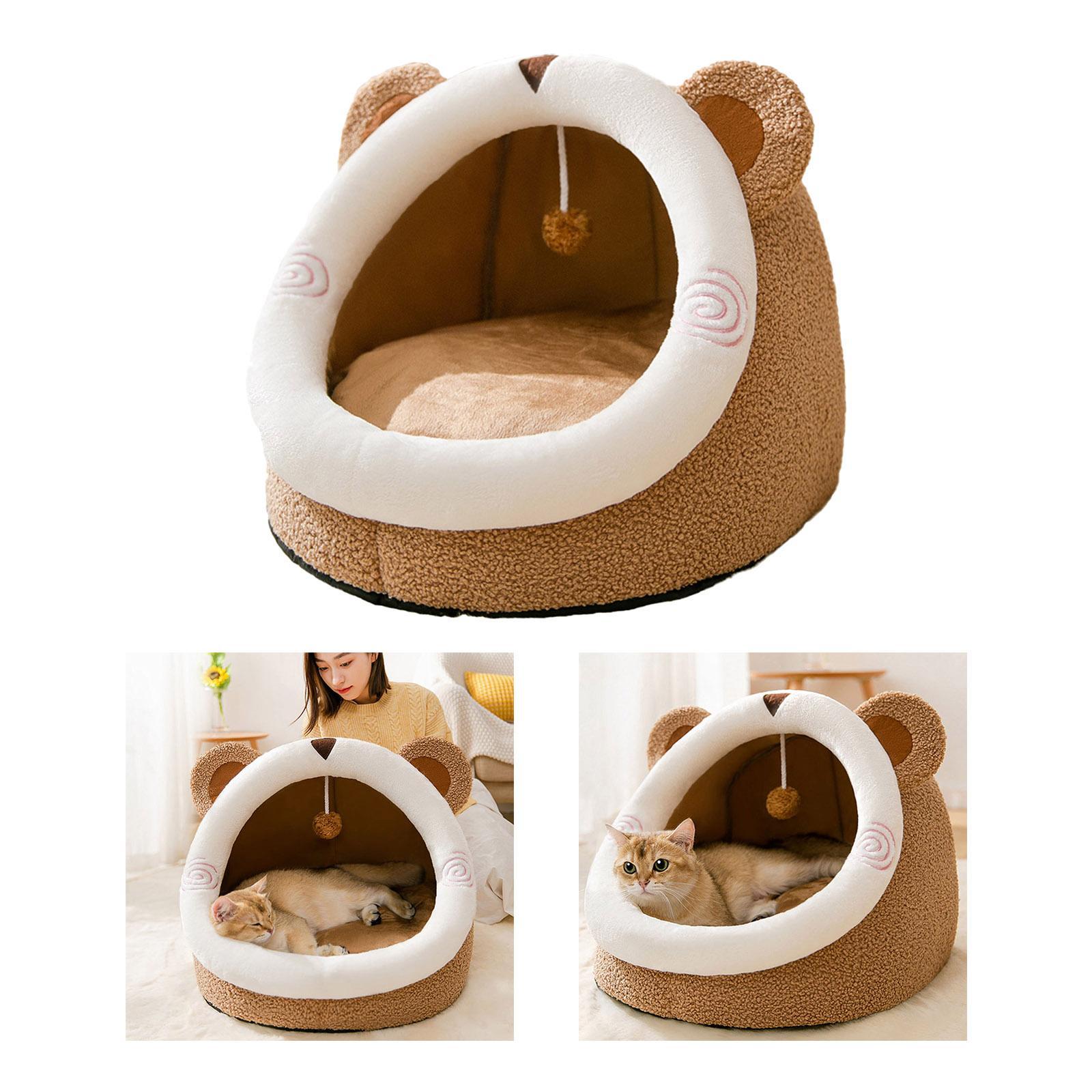 Cute Pet Cat Dog Cozy House Kennel Cave Sleeping Bed Soft Warm Nest House S