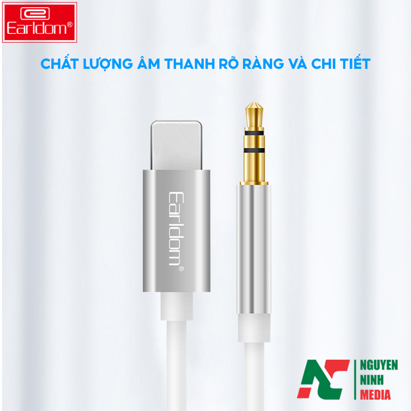 Cáp Chuyển Đổi iOS Sang 3.5mm Earldom AUX22 (AUX-22) - Hàng Chính Hãng