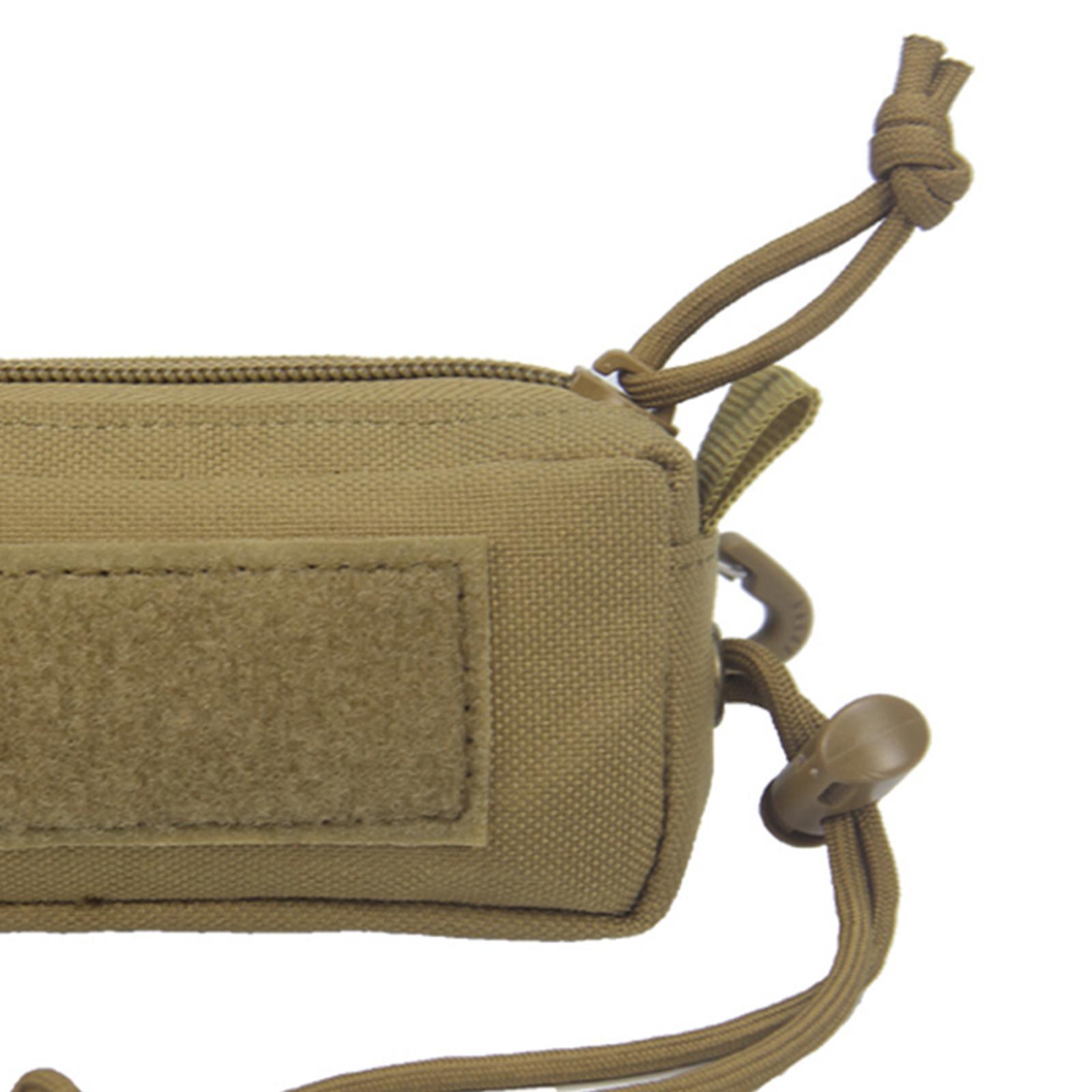 Nylon Waterproof Sport Bag Hiking Belt Zipper Pouch Wallet Black