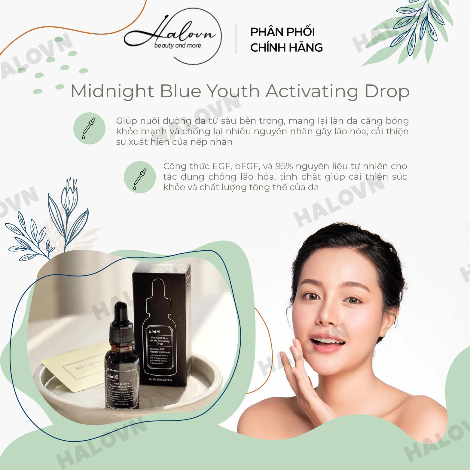 Tinh Chất Dưỡng Làm Dịu, Phục Hồi Da Klairs Midnight Blue Youth Activating Drop 20ml