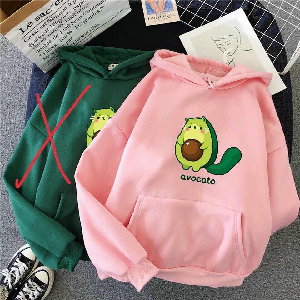 Áo hoodie nam nữ nỉ in hình Trái bơ dễ thương  William - DS88 chất nỉ dày dặn, nón 2 lớp, hợp làm áo cặp