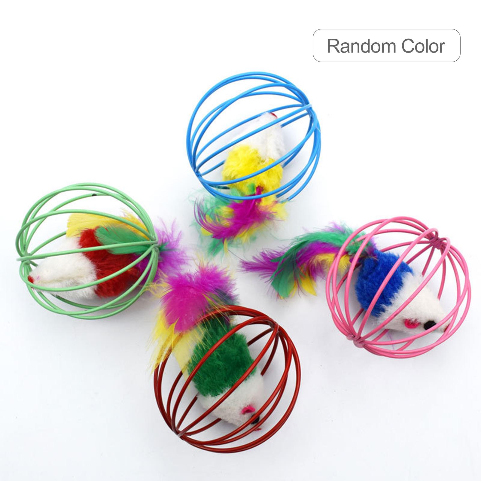 Đồ Chơi Bóng Cho Mèo Có Lông Vũ Đầy Màu Sắc