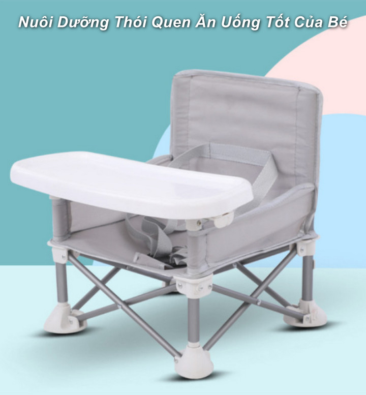 Ghế ăn gấp Hikaru Baby hợp kim nhôm cho trẻ em - Home and Garden