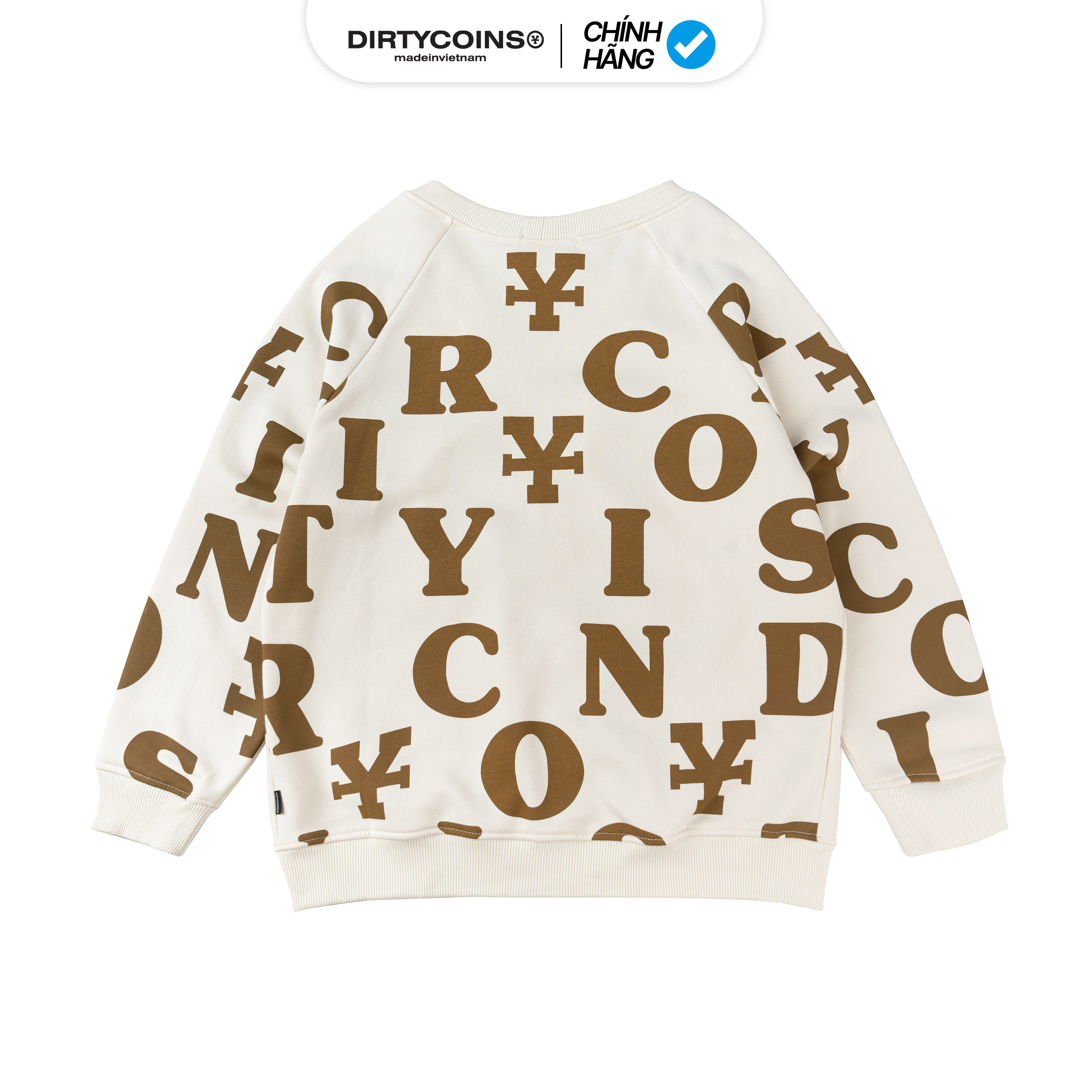 Áo Khoác DirtyCoins Print Cardigan - Ivory/Brown