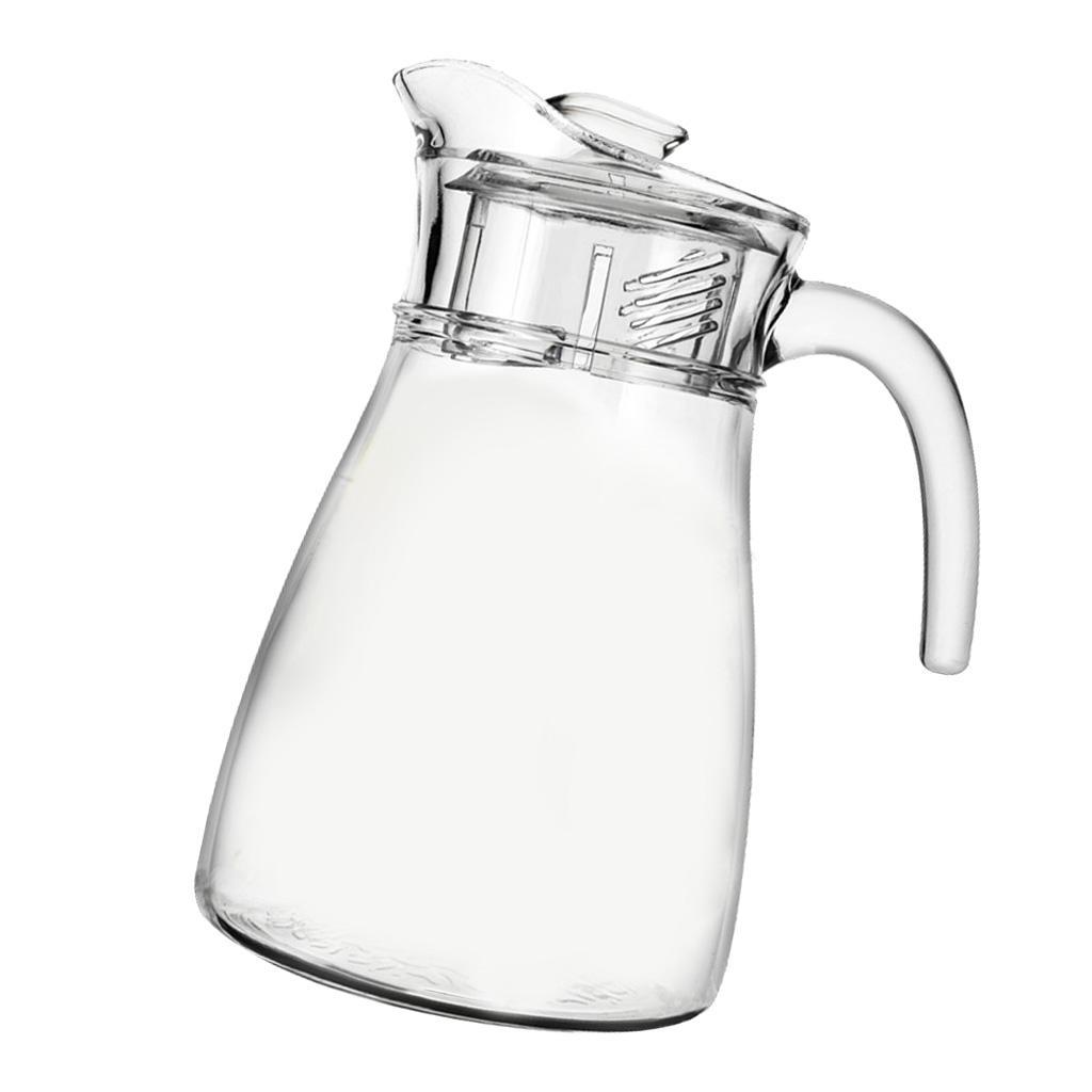 2 Pcs Clear Water Pitcher 1.3L Juice Beverage Jar for Bar Cafe Kitchen