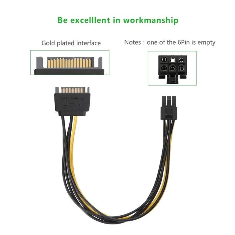Ugreen UG1063510635TK 20CM cáp nguồn SATA 15 chân ra 6 chân - HÀNG CHÍNH HÃNG