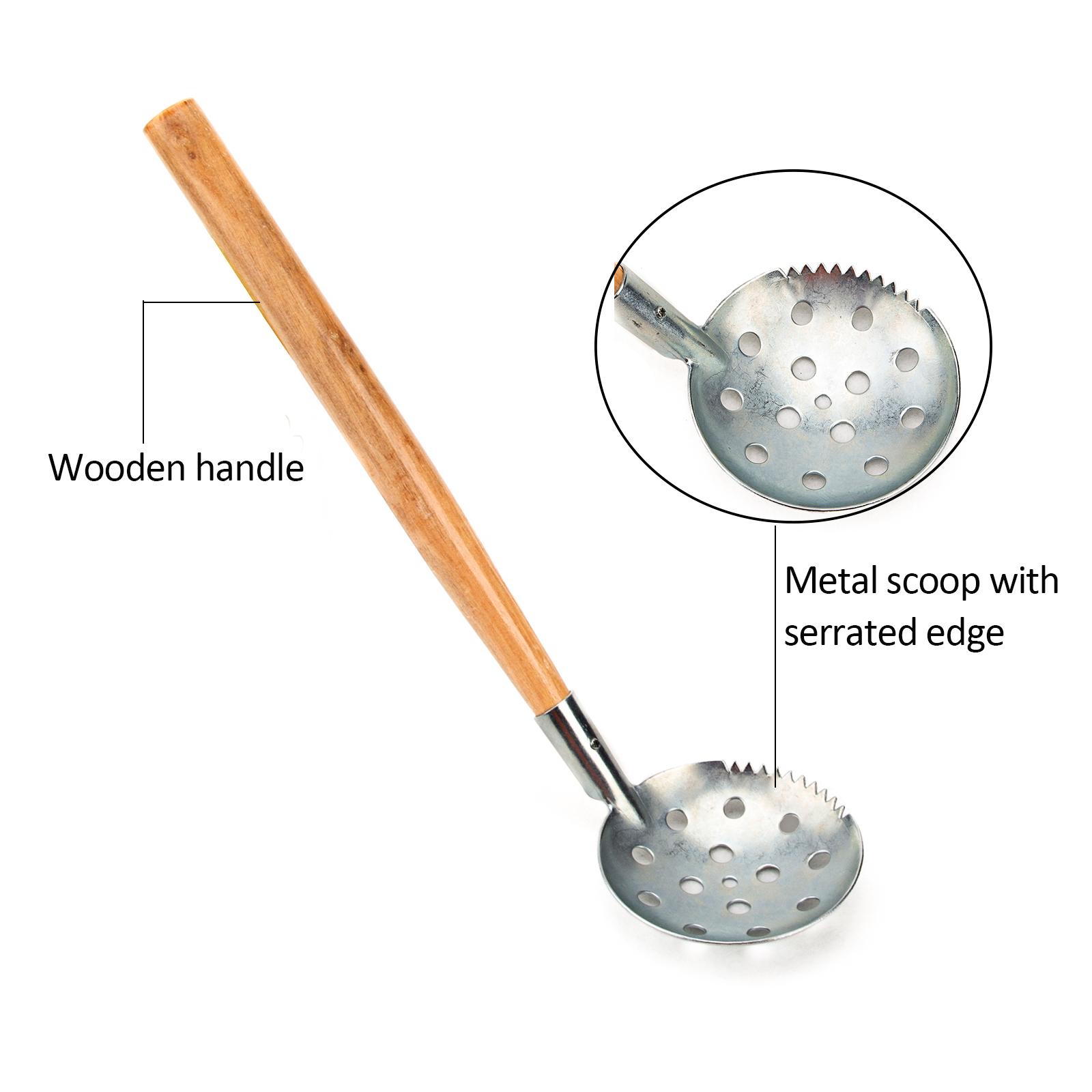 Bộ 2 Cái Muỗng Lọc Câu Cá Với Tay Cầm Bằng Gỗ